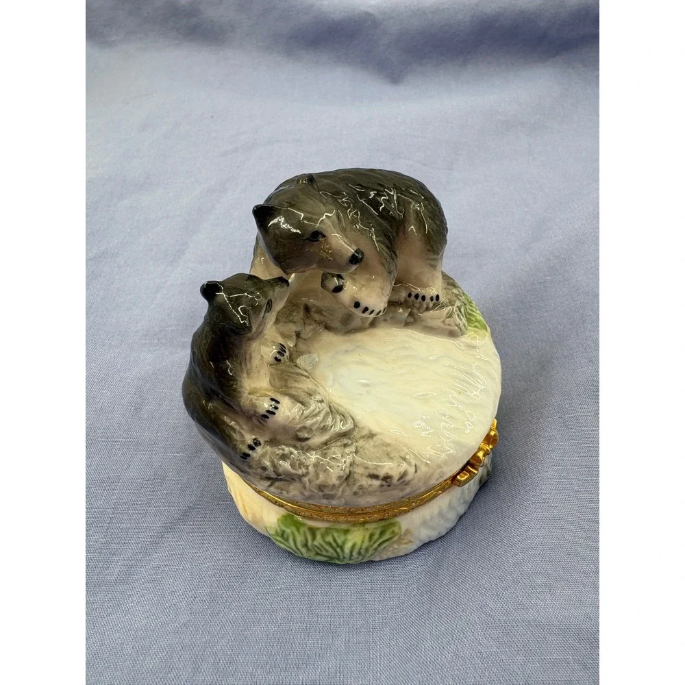 Lefton Bear Trinket Box Hidden Ring Case Nancy Drew Aesthetic Secret Treasure